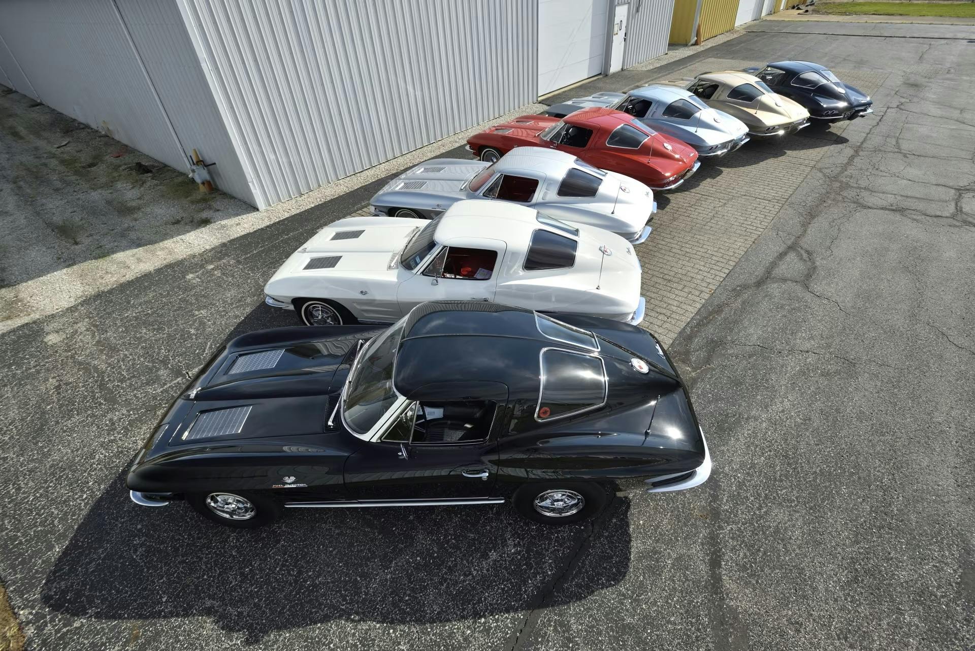 Group Split Window Corvette Auctions high angle rears