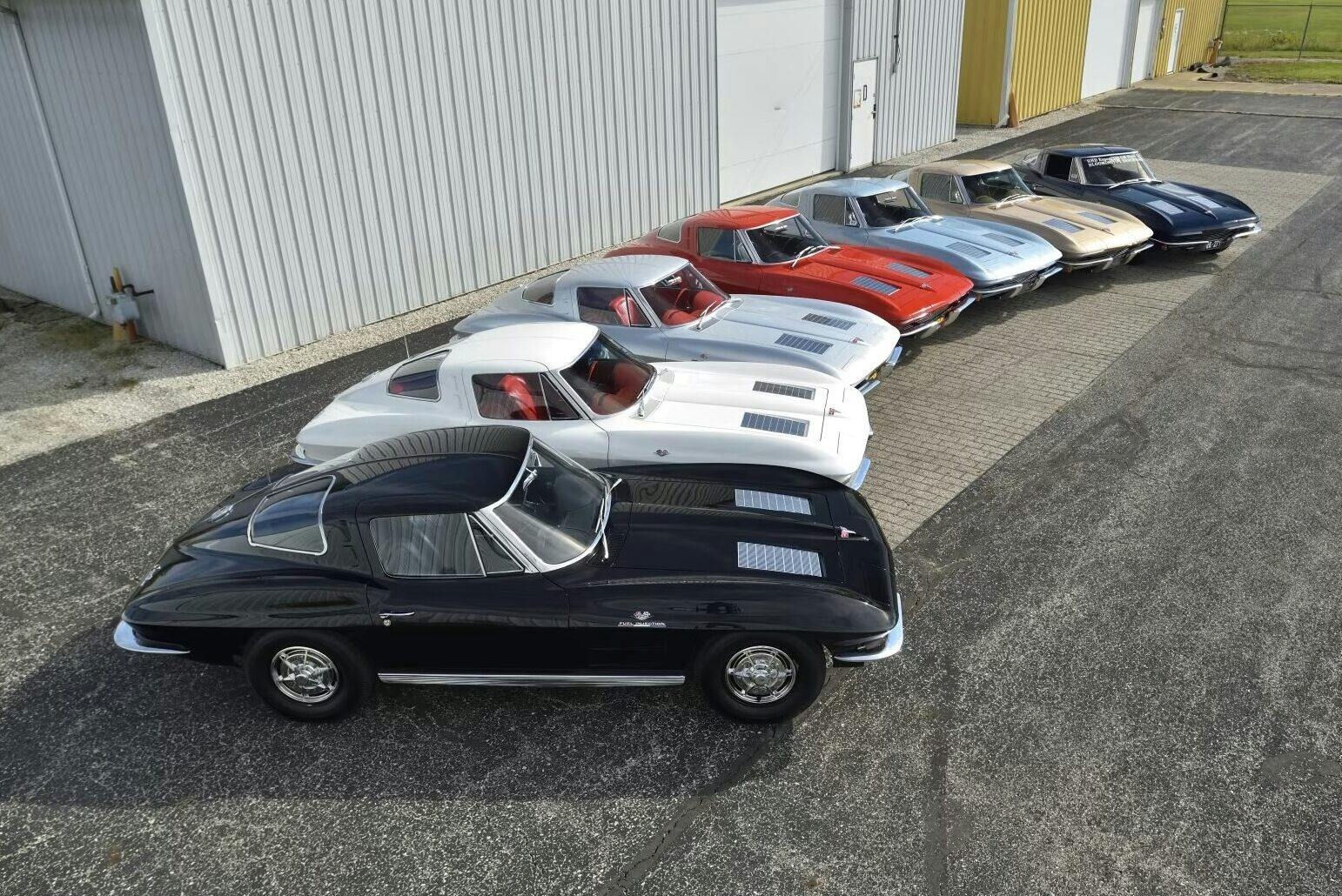 Group Split Window Corvette Auctions high angle fronts