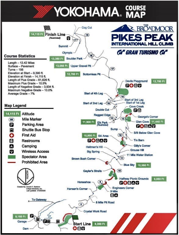 Pikes Peak route map