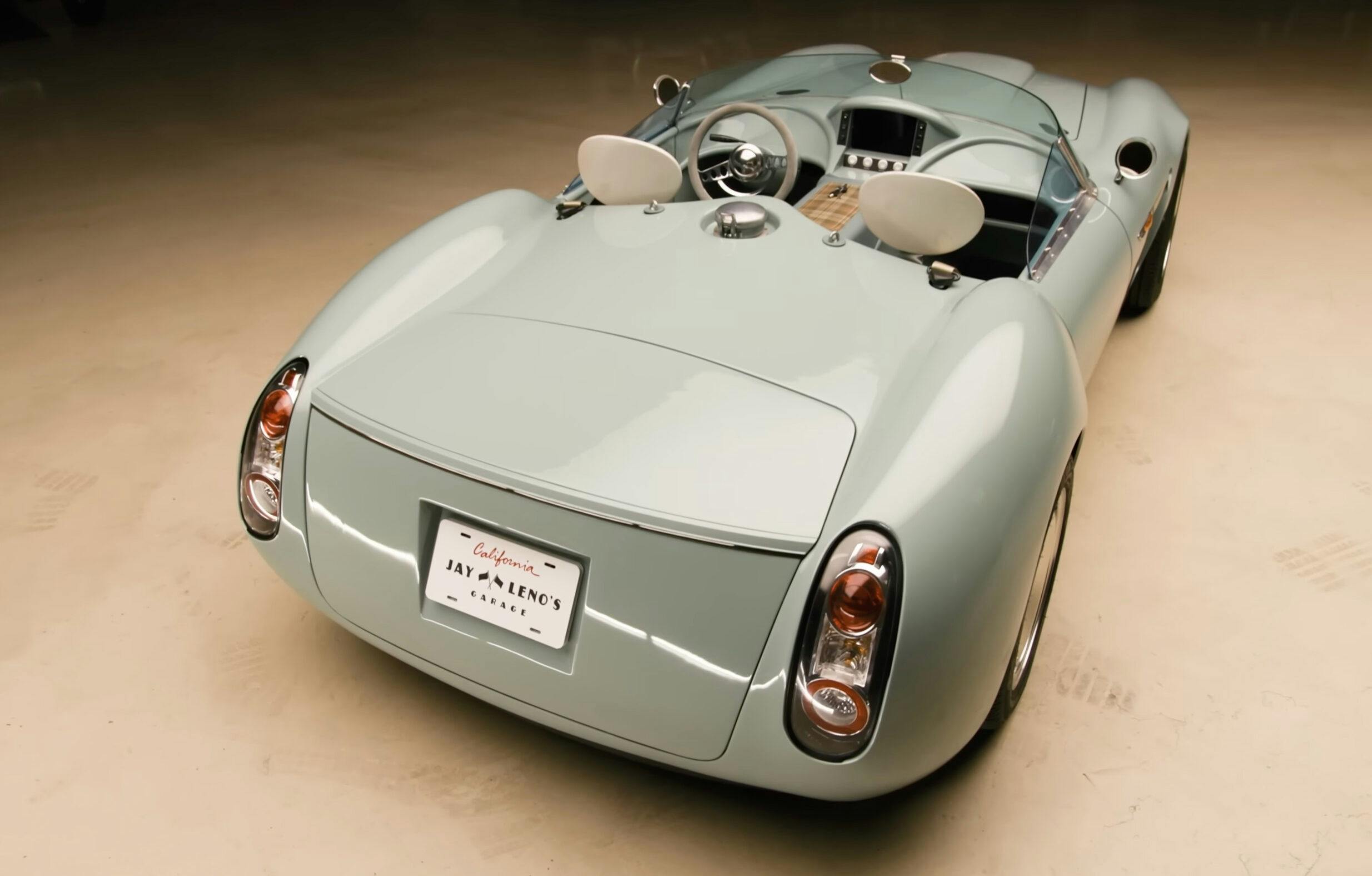 JLG-Property-Bros-Drew Scott's-Lanark-DS custom EV roadster high angle rear three quarter