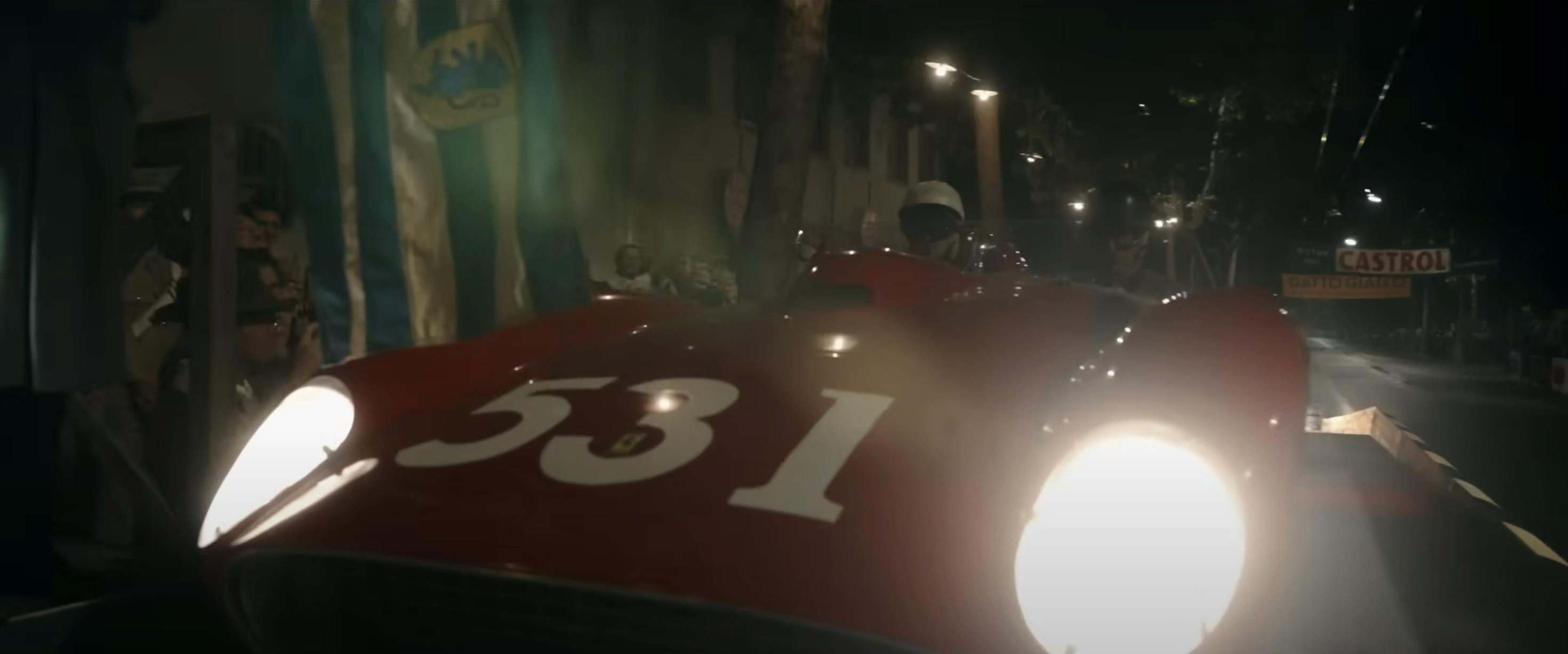 Ferrari film racing action still night lights
