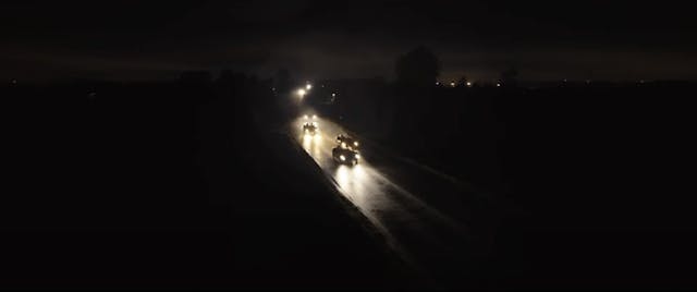 Ferrari film racing action still night