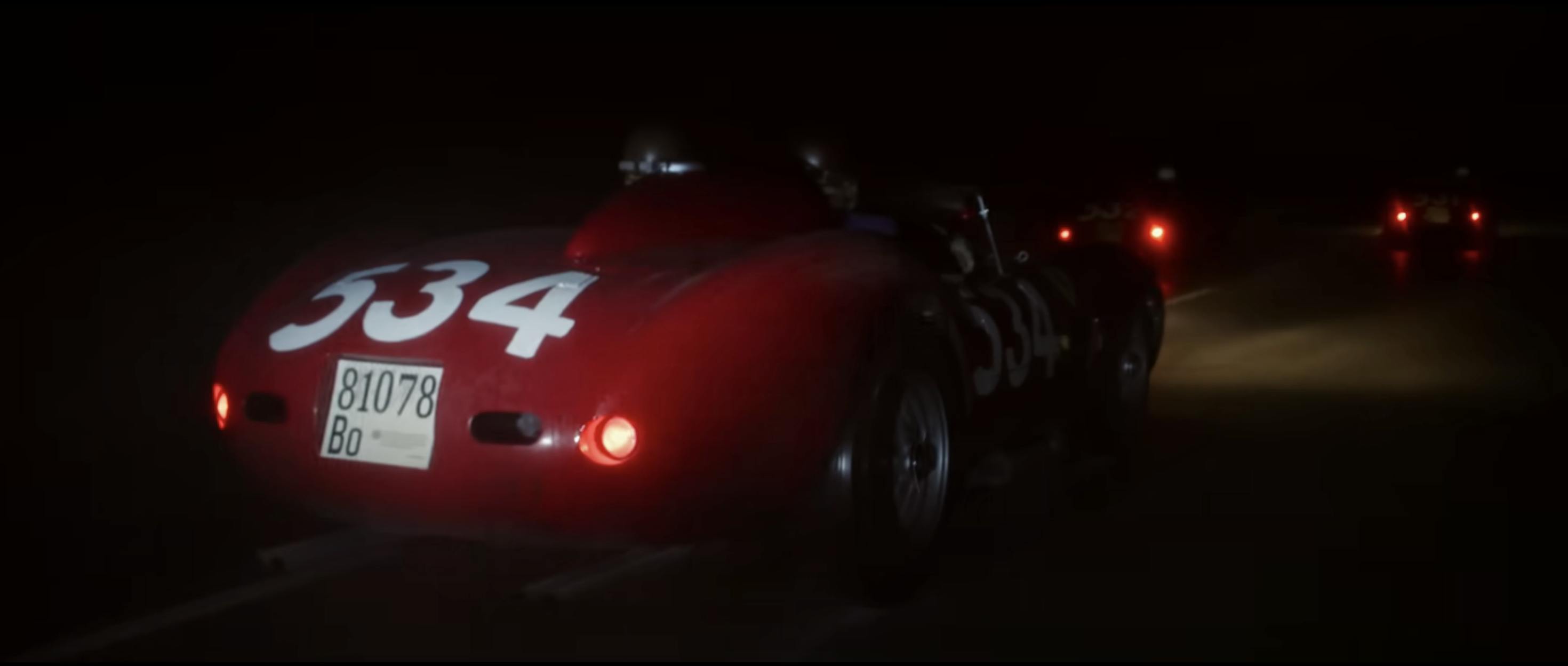 Ferrari film racing action still night