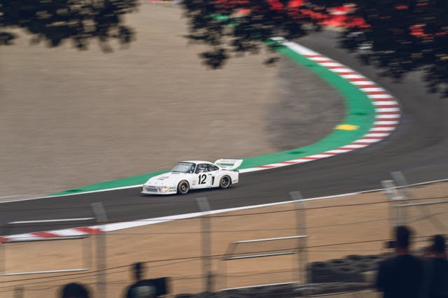 Canepa exits the Corkscrew at Laguna Seca in his 935 during the 2023 Rennsport Reunion