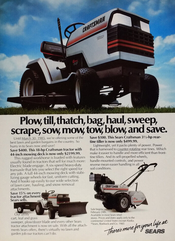 Sears discount garden tractors