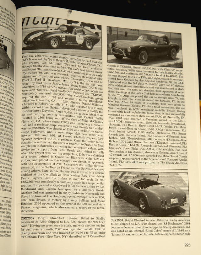1964 Shelby Cobra literature