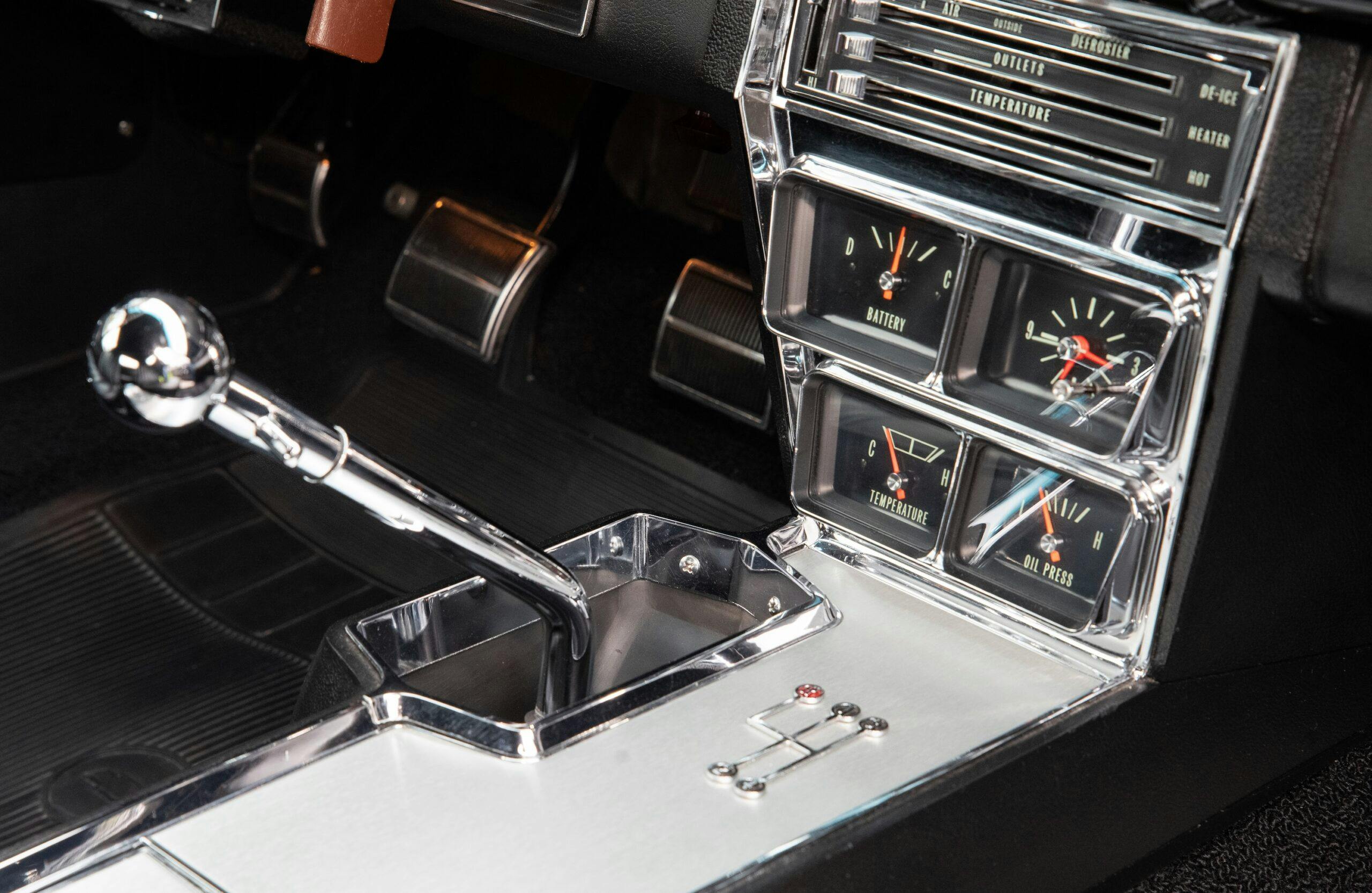 1966 Impala Super Sport convertible interior center console and shifter