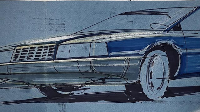 Boxy 1970s Volvo Off-Roader design sketches front end detail