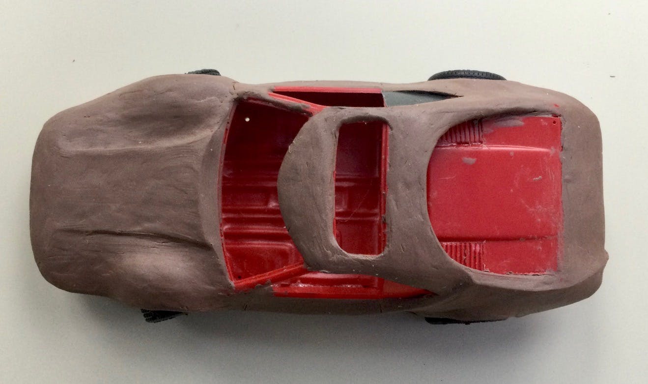 1986 Pontiac Fiero Flash Project Custom Car clay model top