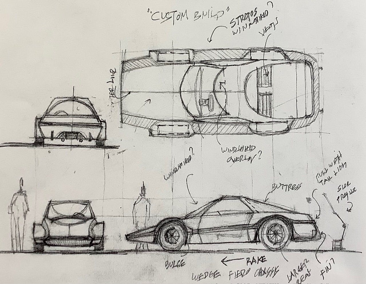 1986 Pontiac Fiero Flash Project Custom Car drawings