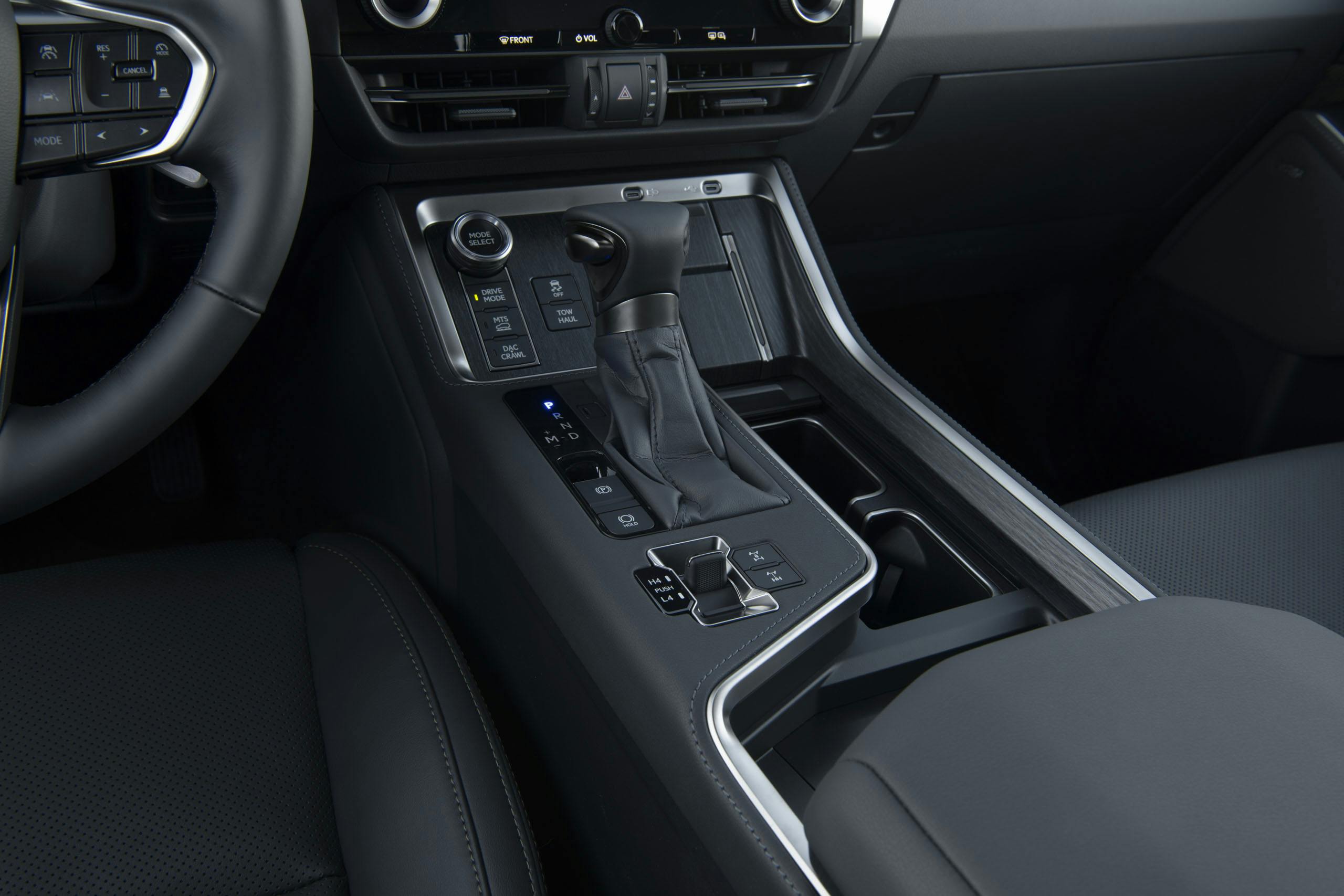 2024 Lexus GX 550 Overtrail+ interior center console drive mode controls