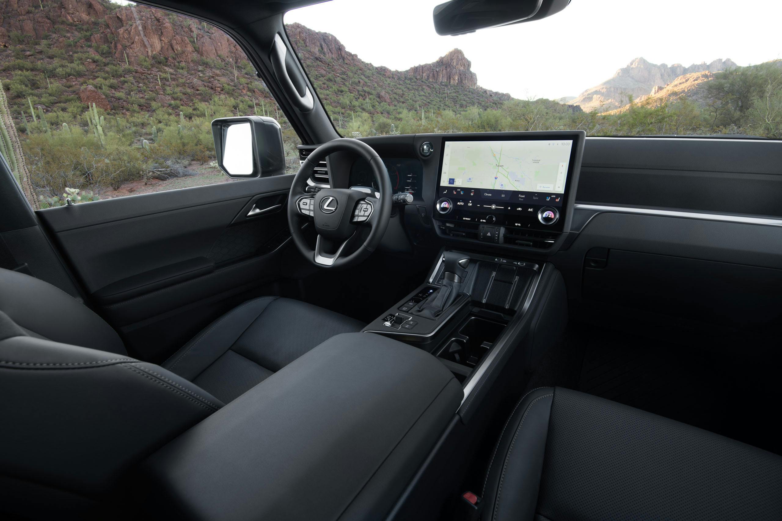 2024 Lexus GX 550 Overtrail+ interior passenger-side front cabin area black