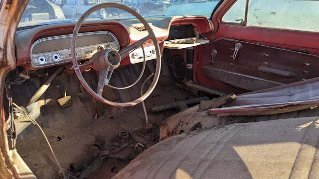 1963 Chevrolet Corvair Monza Club Coupe parts car interior front dash angle