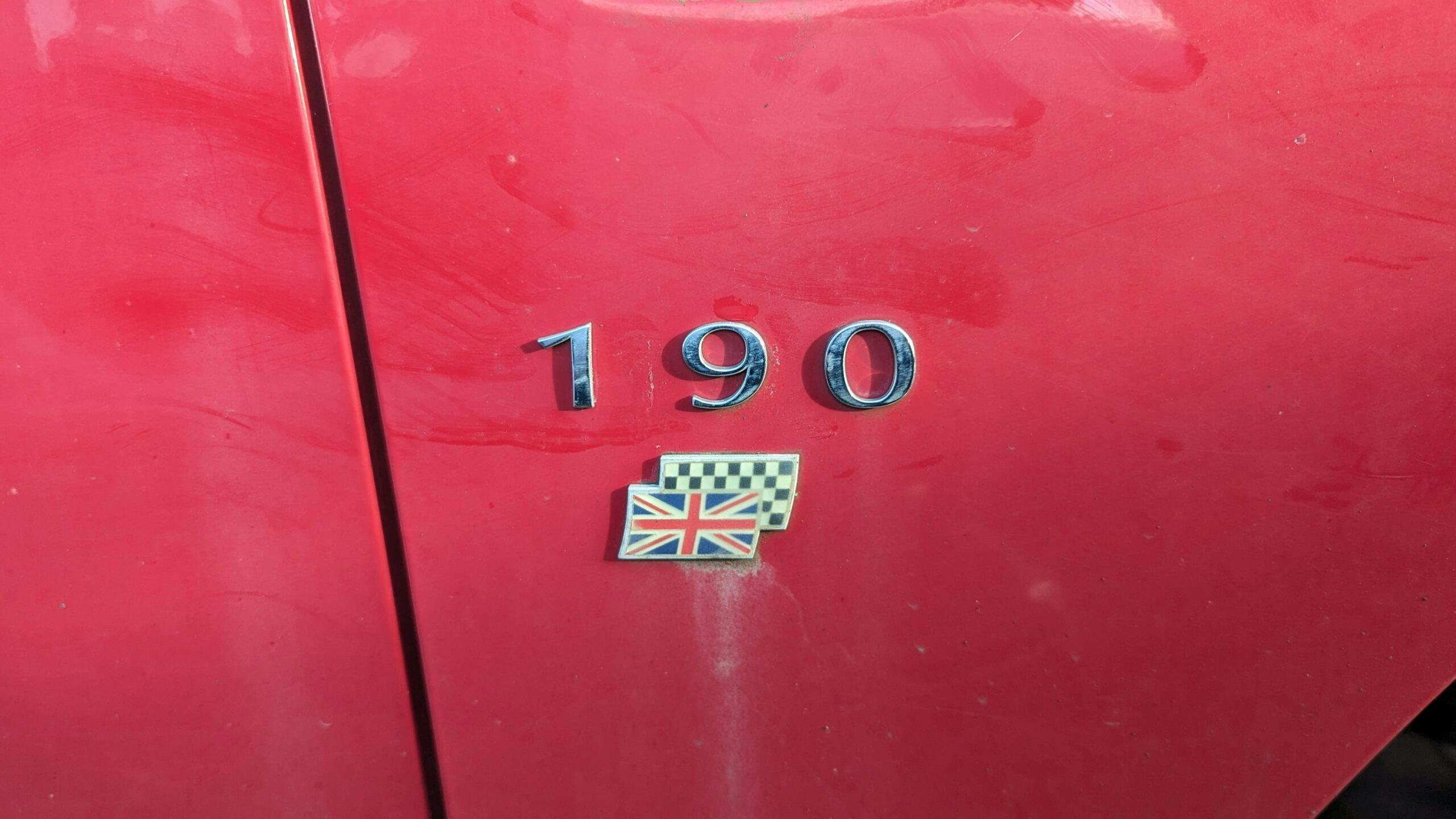 2005 MG ZT 190 lettering