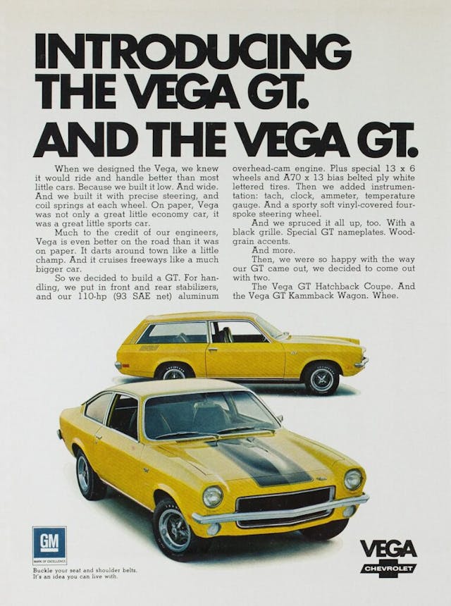 1971 Chevrolet Vega 2300 GT Hatchback Coupe1971 Chevrolet Vega 2300 GT Kammback Wagon