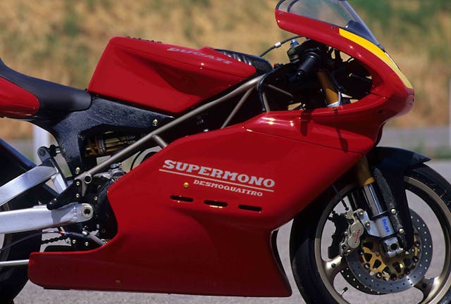 Ducati Supermono single side closeup
