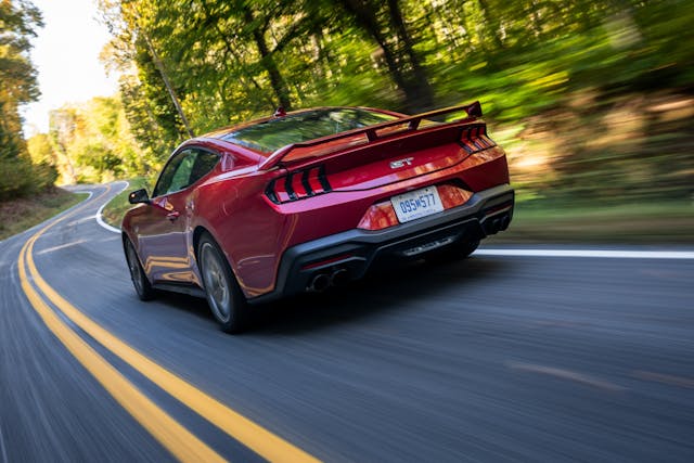 2023 Ford Mustang rear three quarter dynamic action