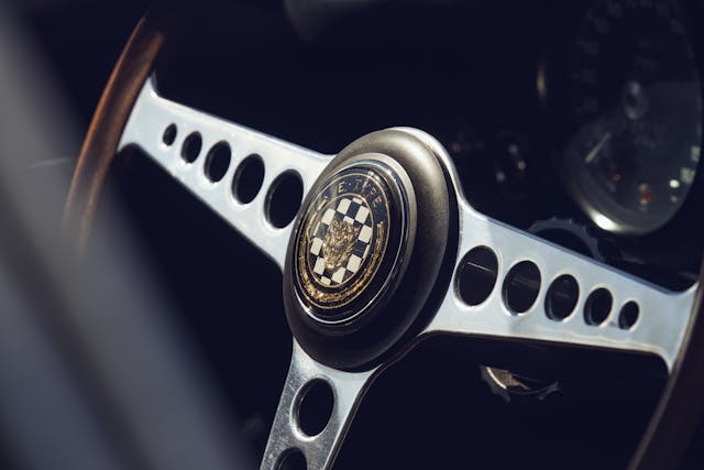 Jaguar E-Type steering wheel detail