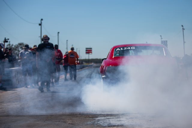 2023 Sick Week Amateur Drag Racing event tire smoke rear