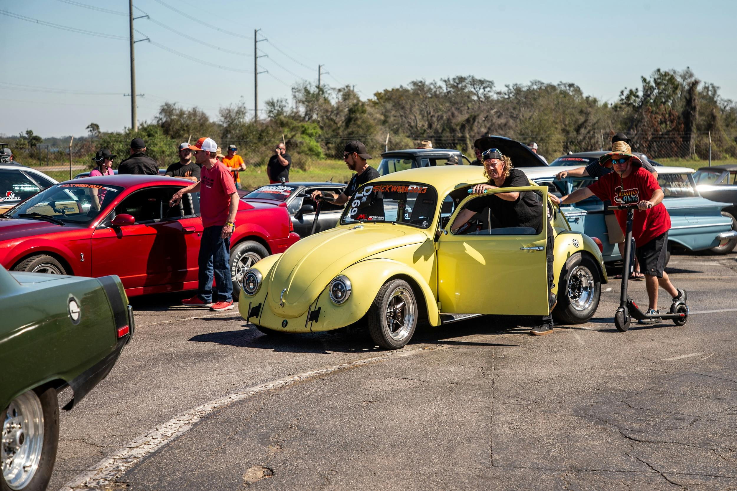2023 Sick Week Amateur Drag Racing event VW beetle bug yellow