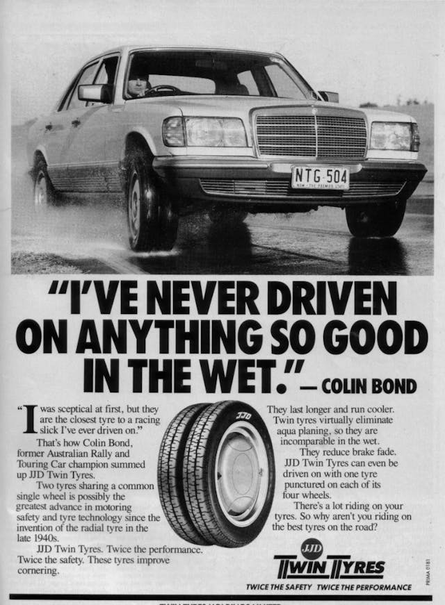 Twin tyres advert