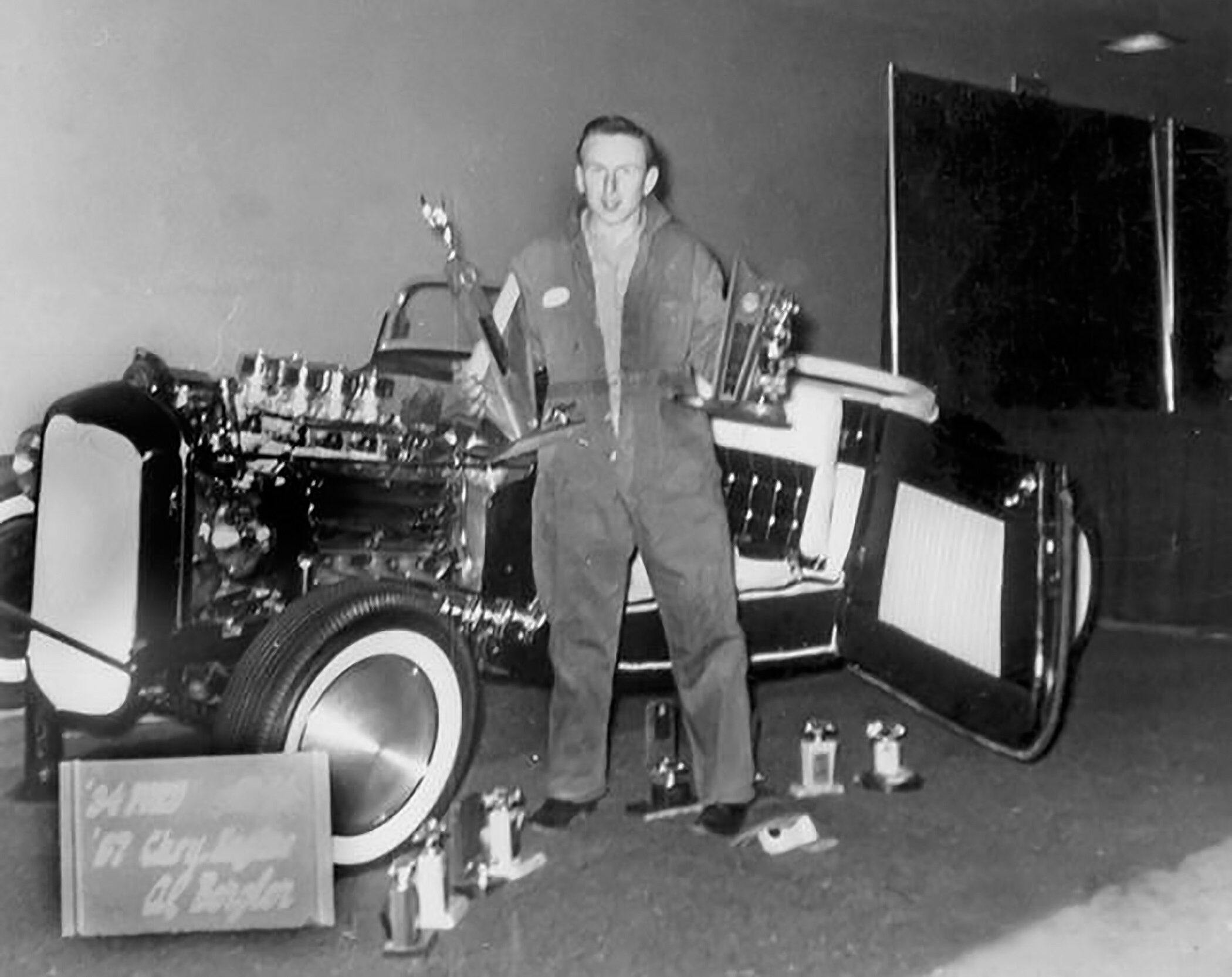 Al Bergler building first drag car teenager