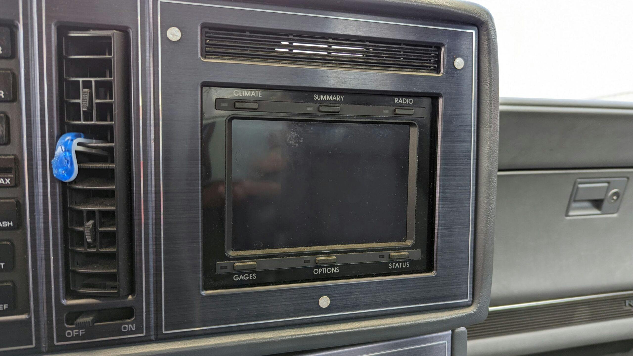 1989 Buick Reatta infotainment screen