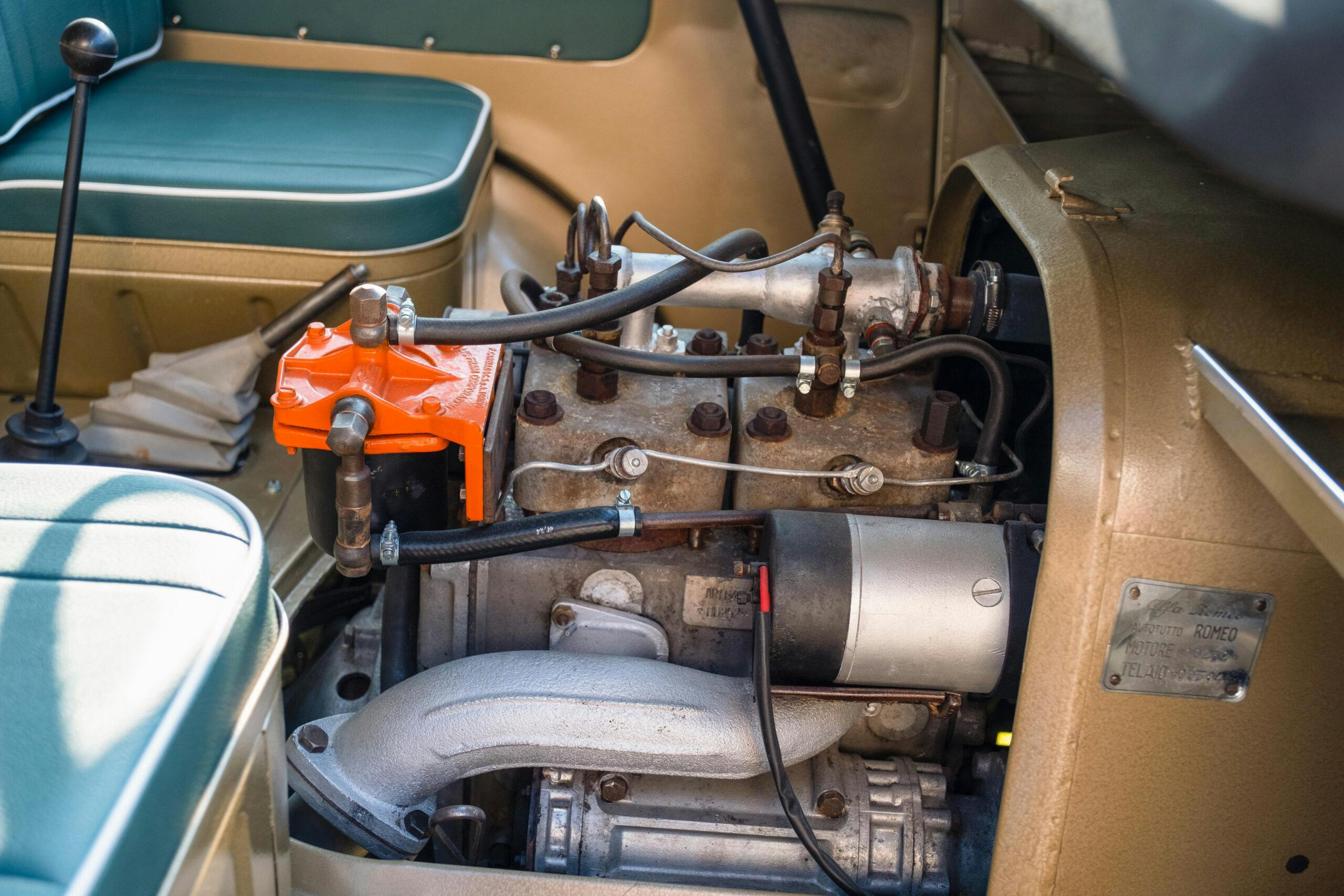 1955 Alfa Romeo T10 Autotutto Romeo Campervan interior engine