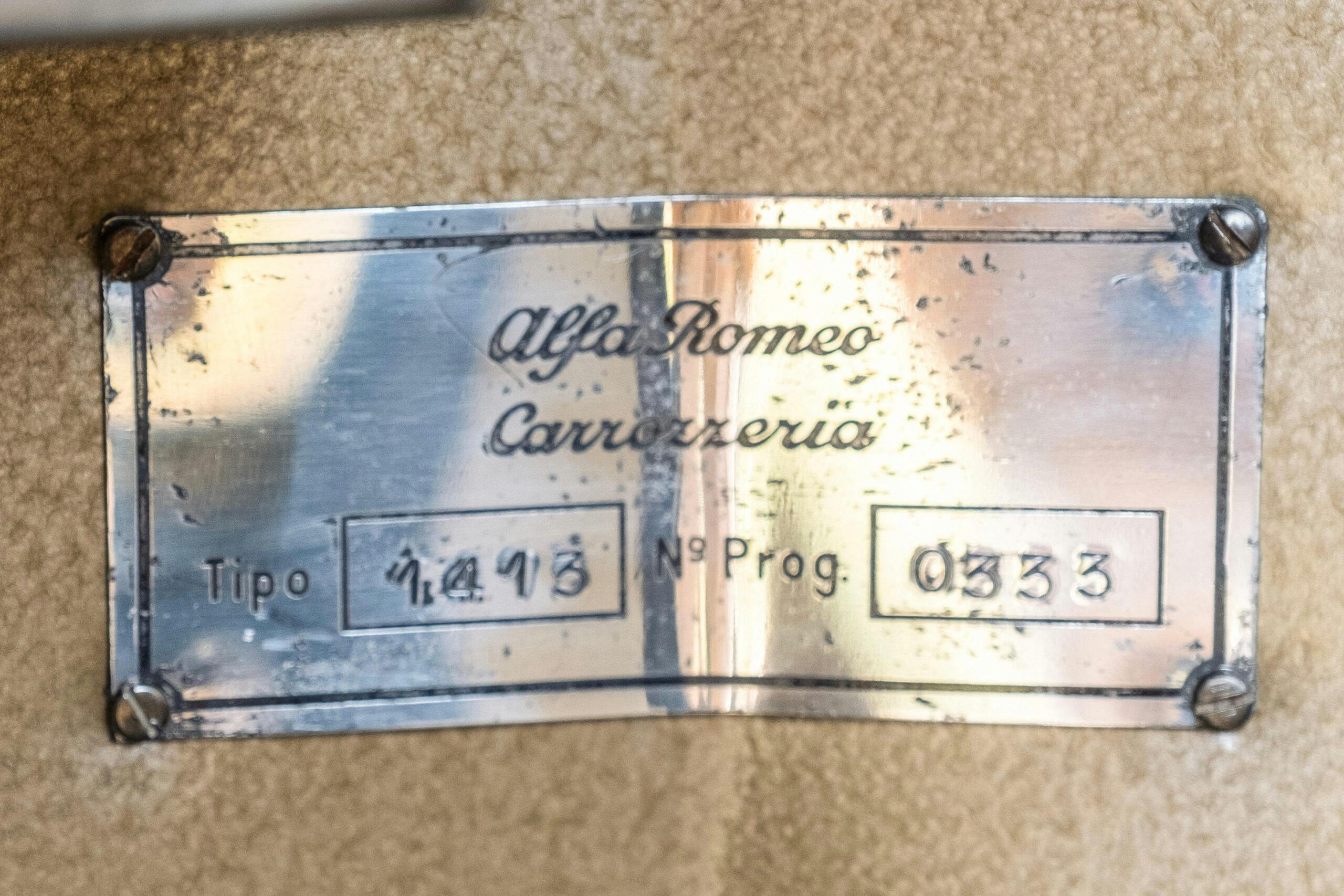 1955 Alfa Romeo T10 Autotutto Romeo Campervan model info plate
