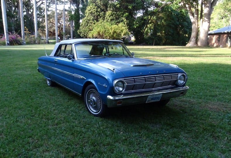 Jimmy Buffet's 1963 Ford Falcon Sprint Convertible exterior front three quarter top up