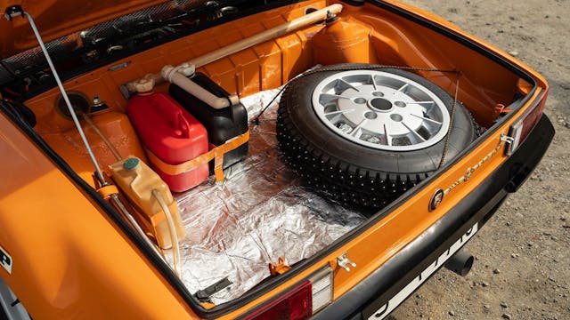 1971 Porsche 914/6 GT trunk spare tire fuel cans