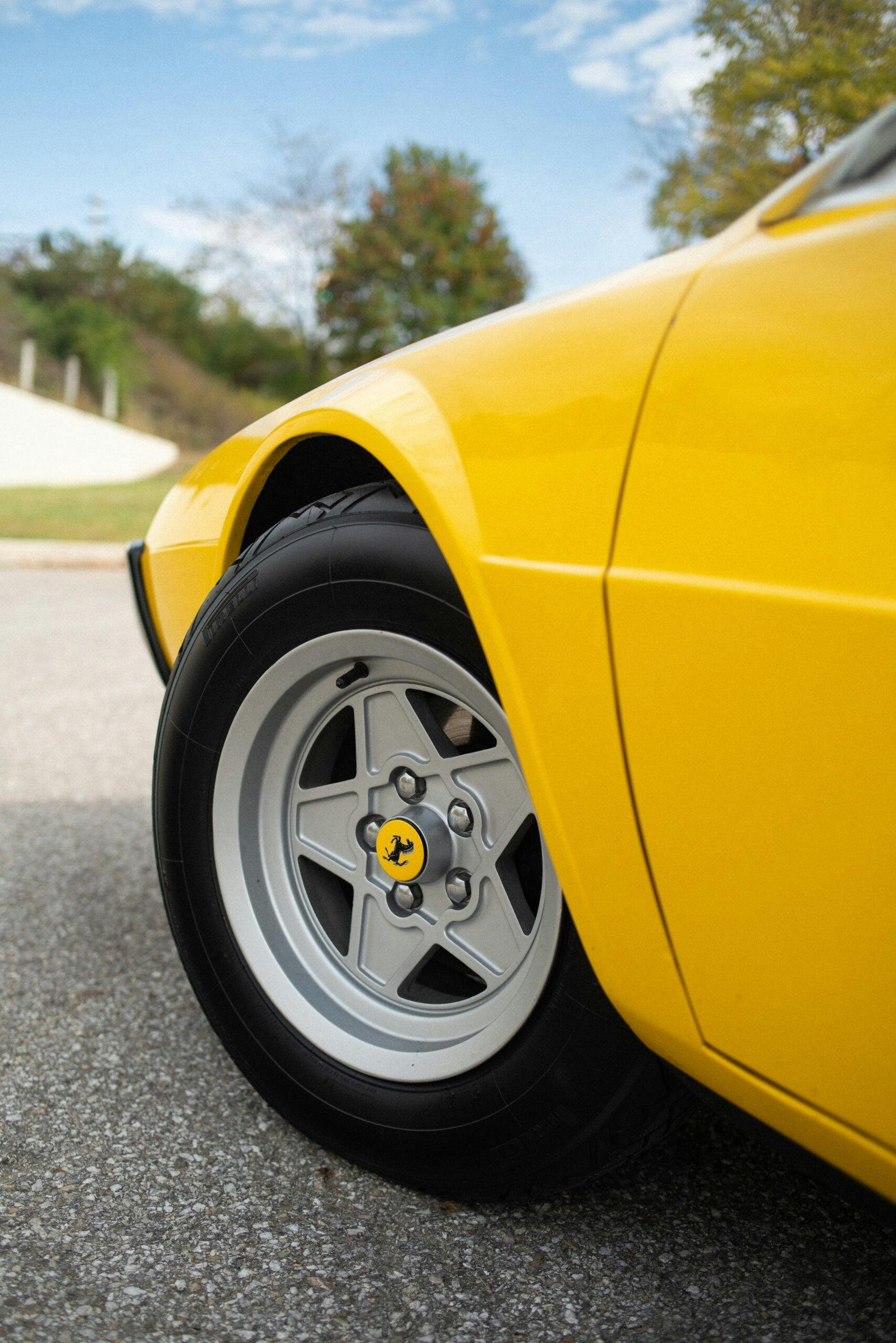 1975 Ferrari Dino 308 GT4 front wheel tire vertical