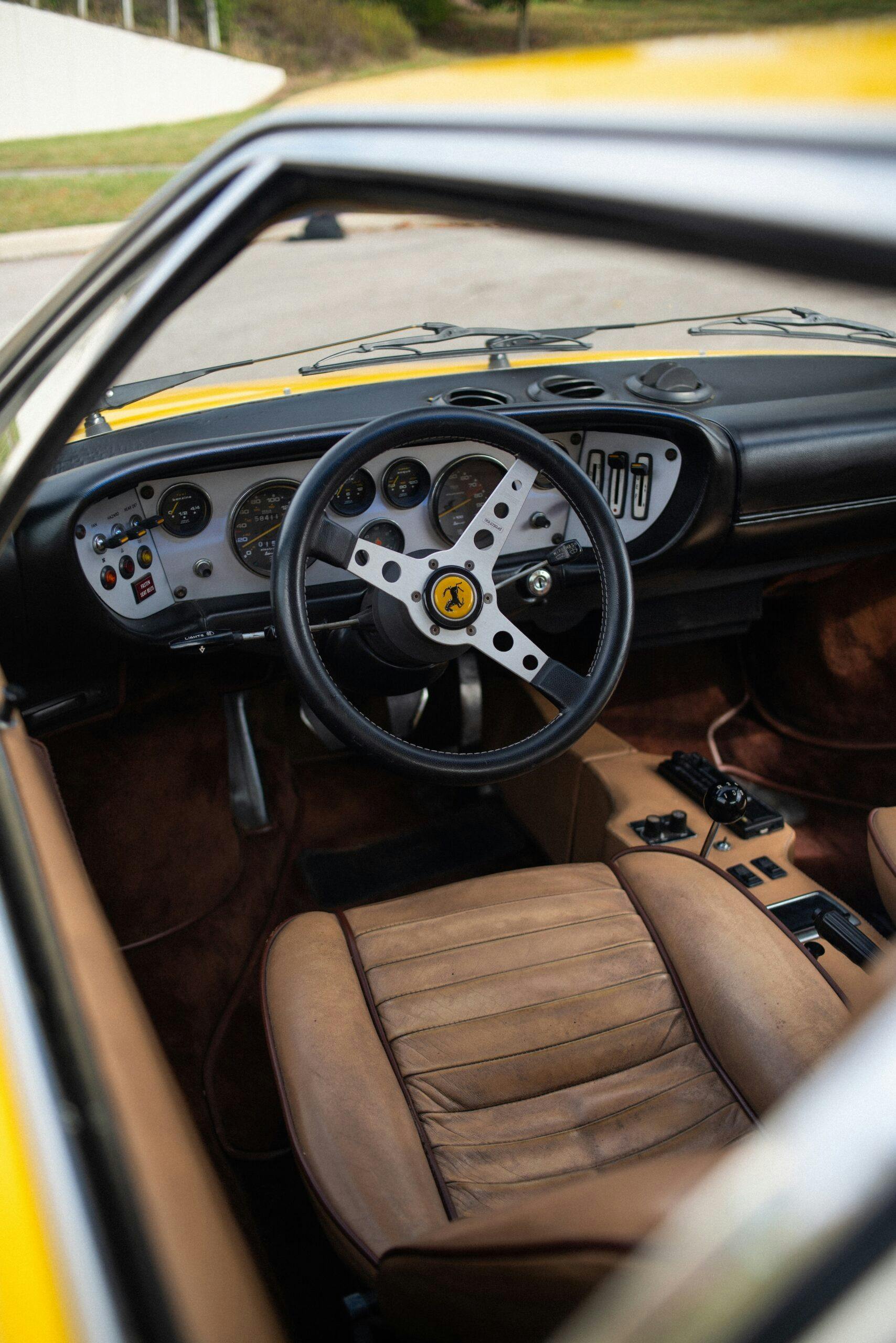 1975 Ferrari Dino 308 GT4 interior steering wheel vertical