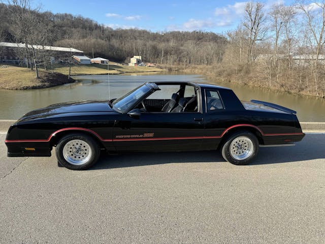1986 Chevrolet Monte Carlo SS Lingenfelter Auction POTW exterior side profile by pond roof inserts off