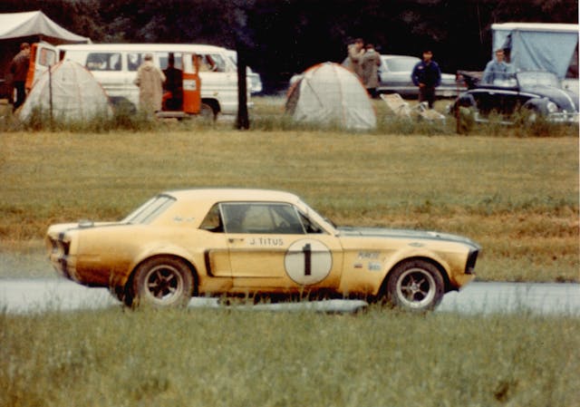 Titus driven Mustang yellow side