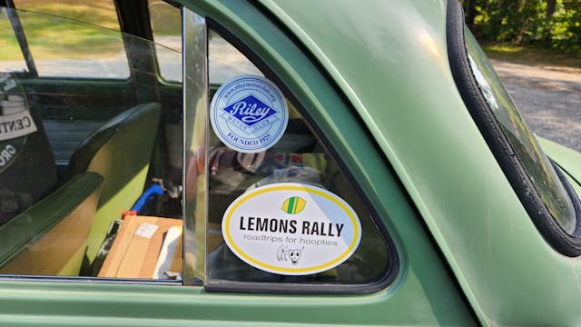 Riley vintage car lemons stickers