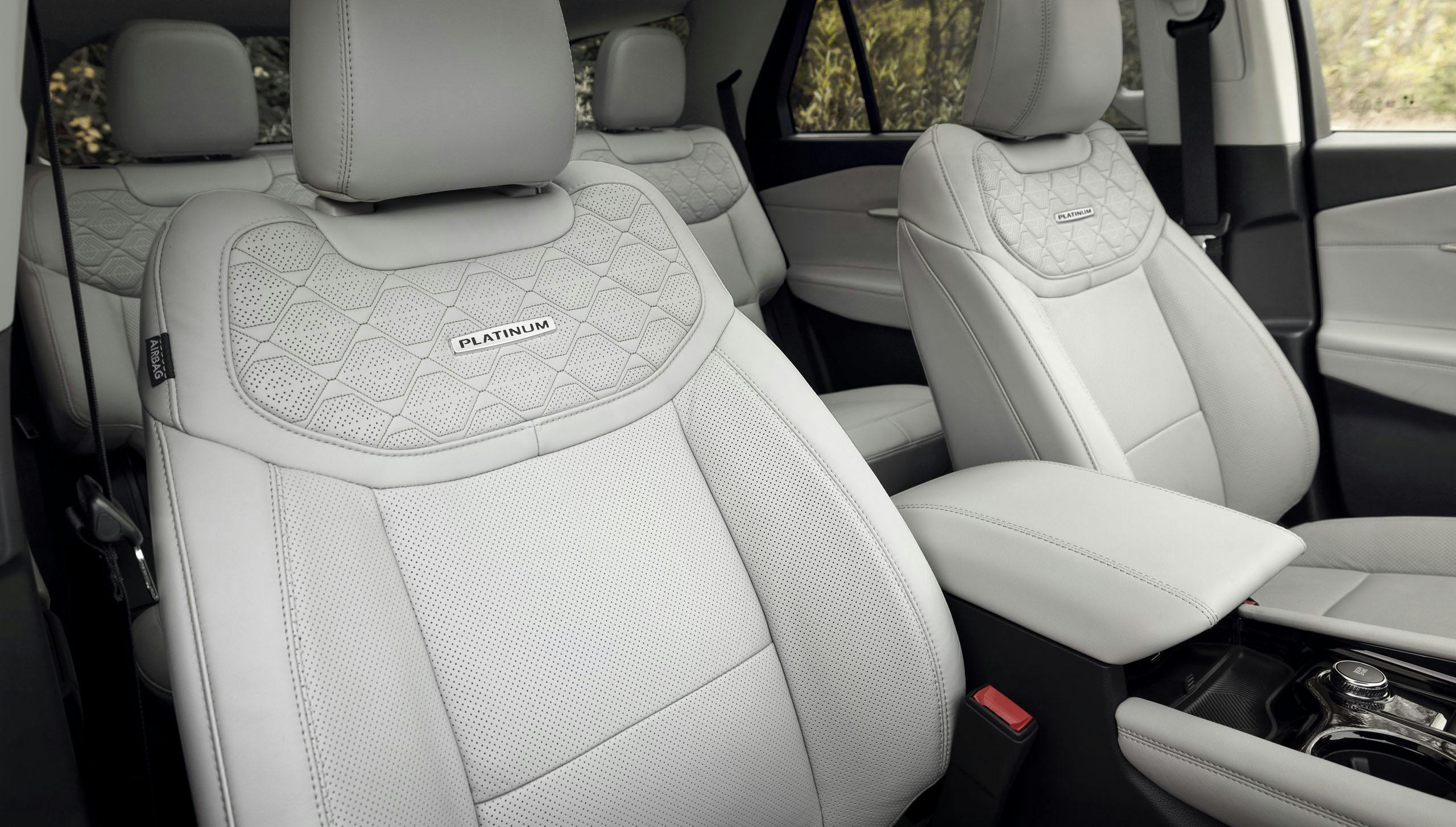 2025 Ford Explorer Platinum interior front seatback details