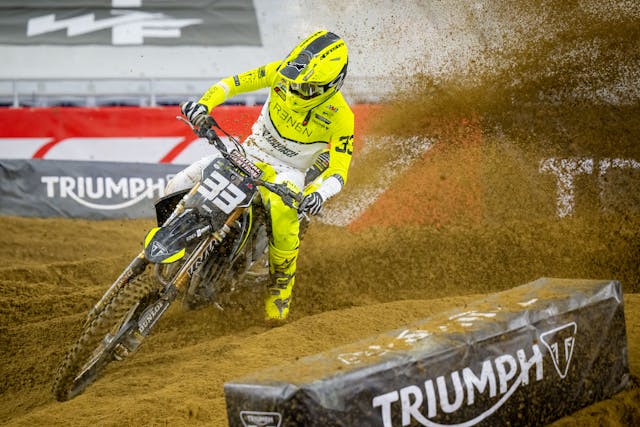 Triumph TF 250-X roost at Detroit supercross