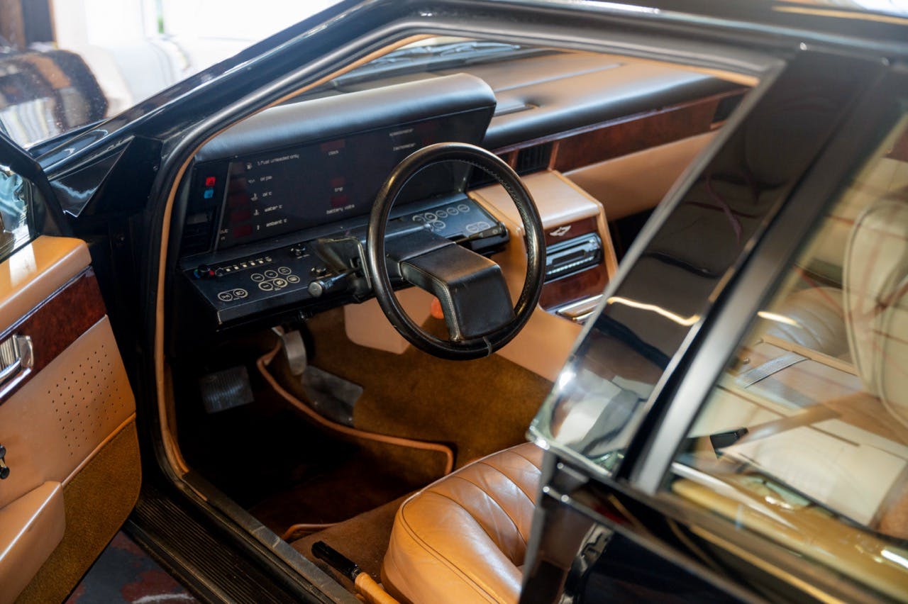 Aston Martin Lagonda interior steering wheel