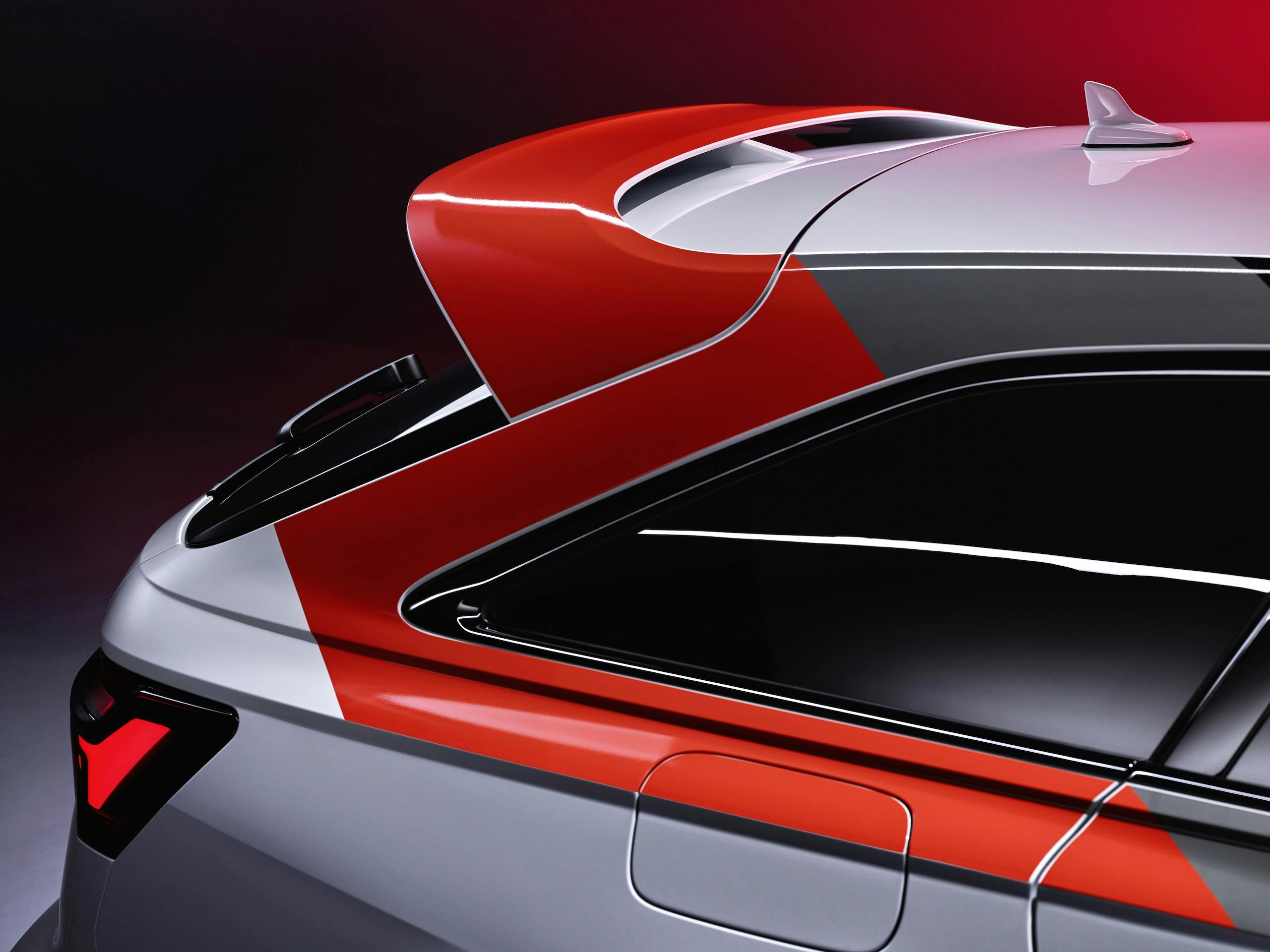 Audi RS 6 Avant GT studio wing red color integration detail