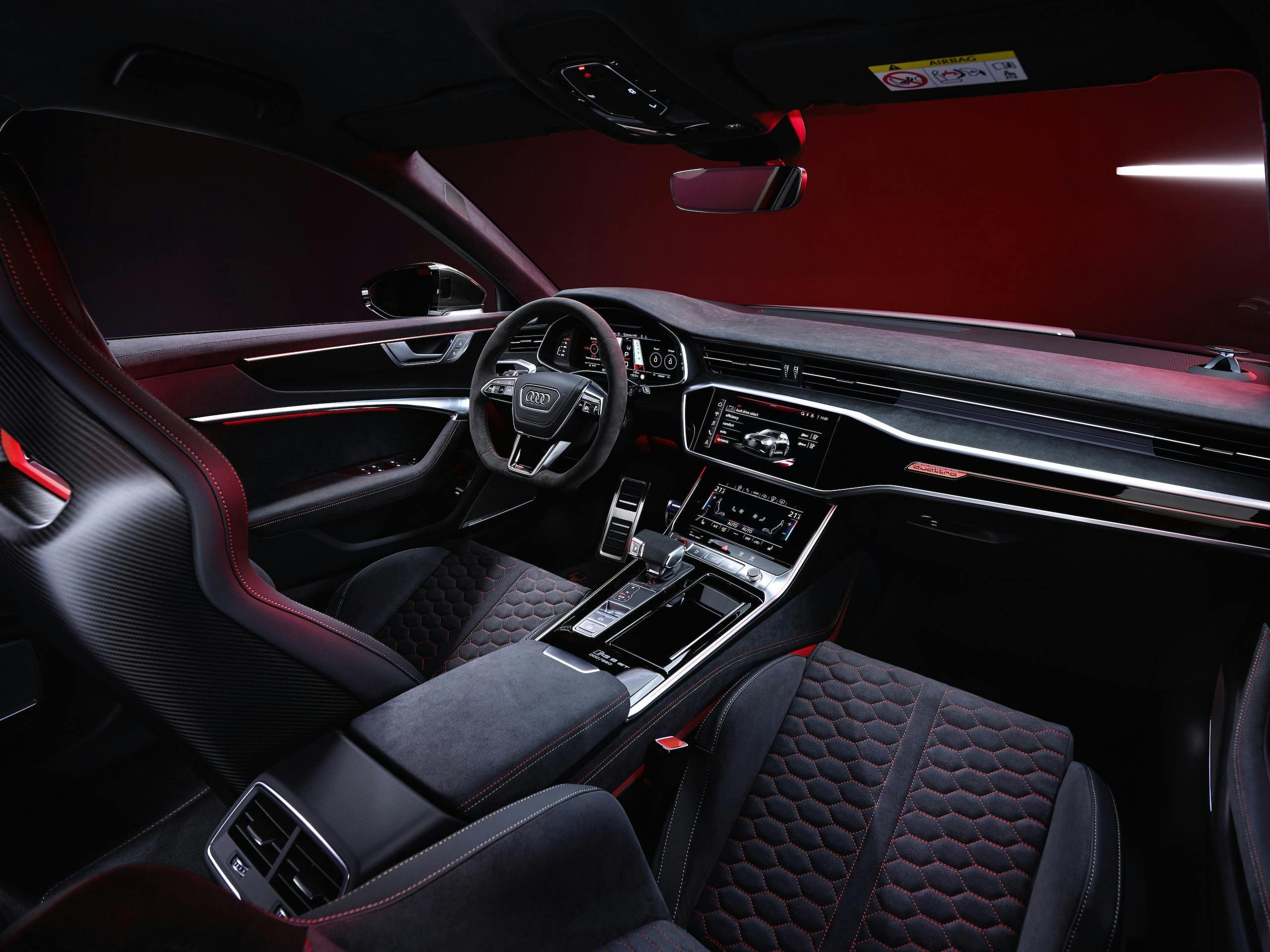 Audi RS 6 Avant GT studio interior front full angled
