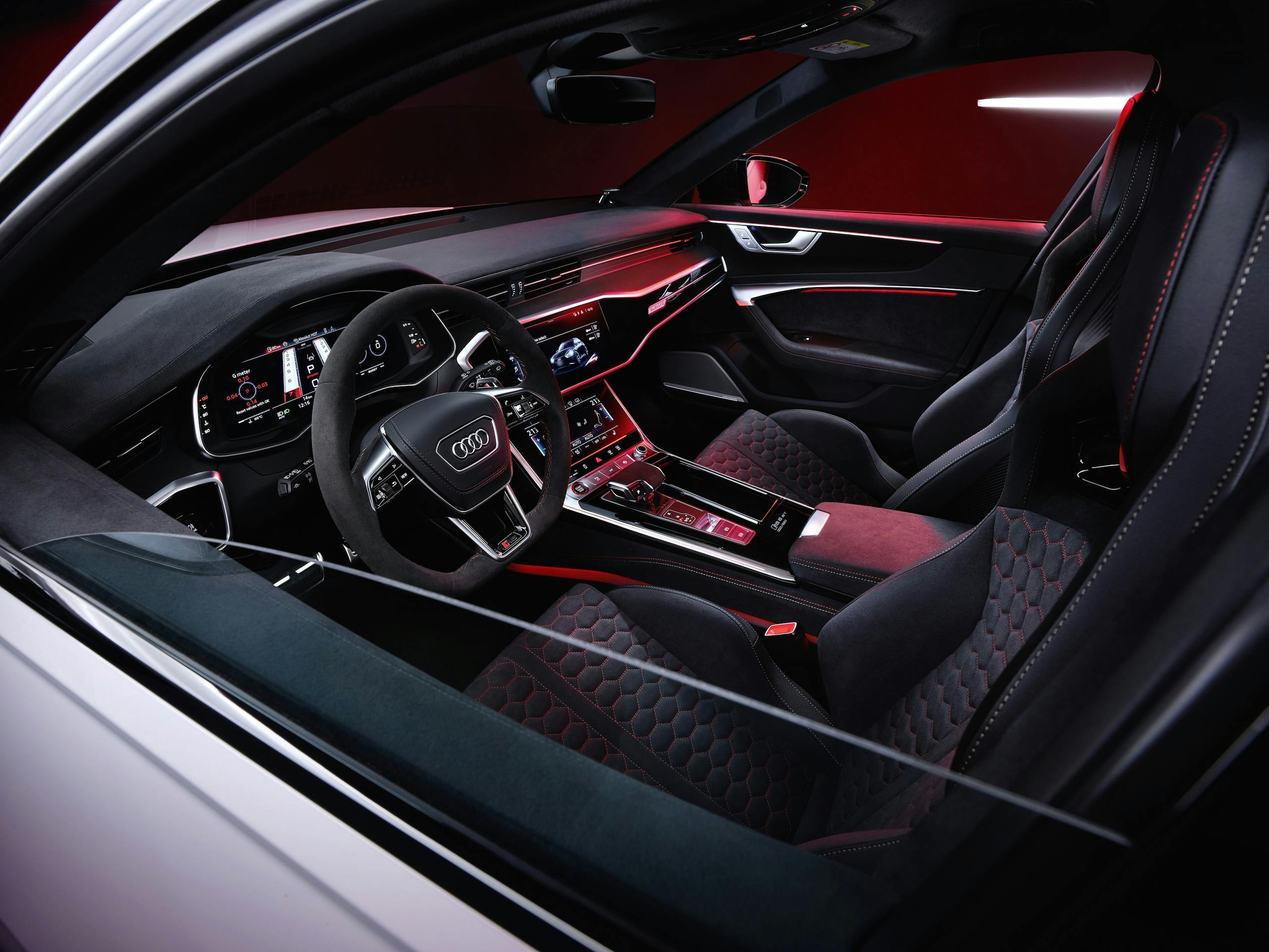 Audi RS 6 Avant GT studio interior driver side through window egress