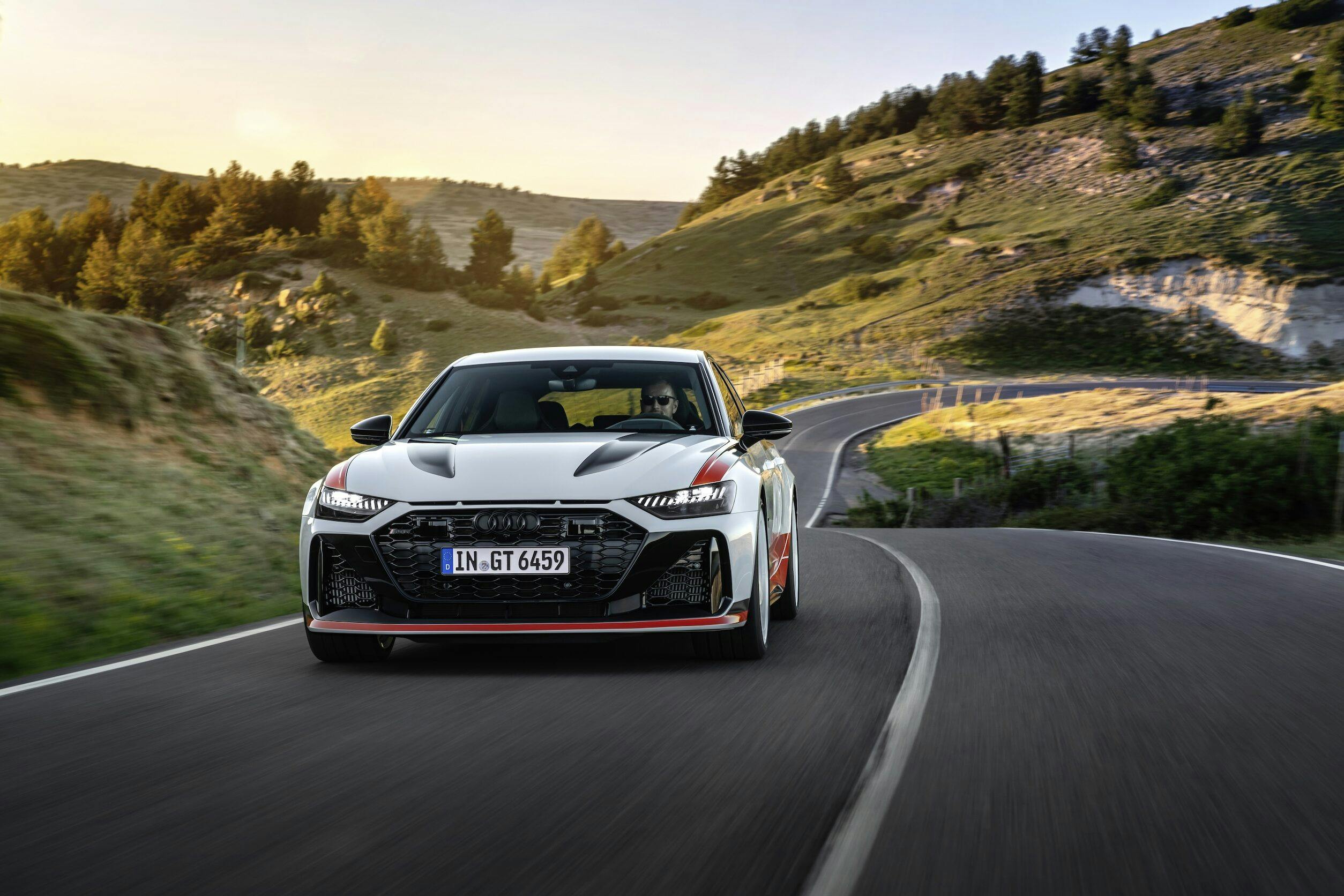 Audi RS 6 Avant GT front three quarter dynamic action