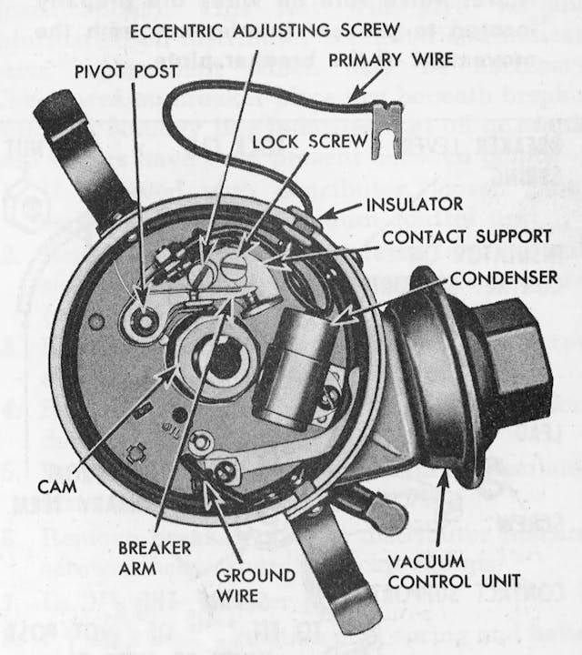 1955 chevrolet distributor cap parts diagram