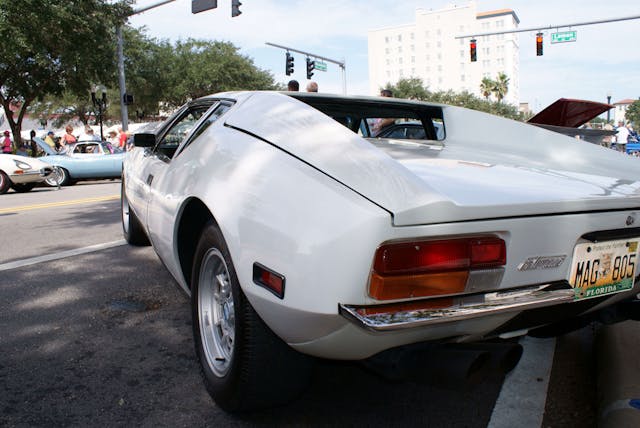 1972 DeTomaso Pantera white rear