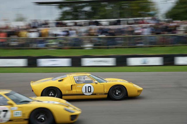 1967 Ford GT40 Mk I P/1069 yellow racing Goodwood