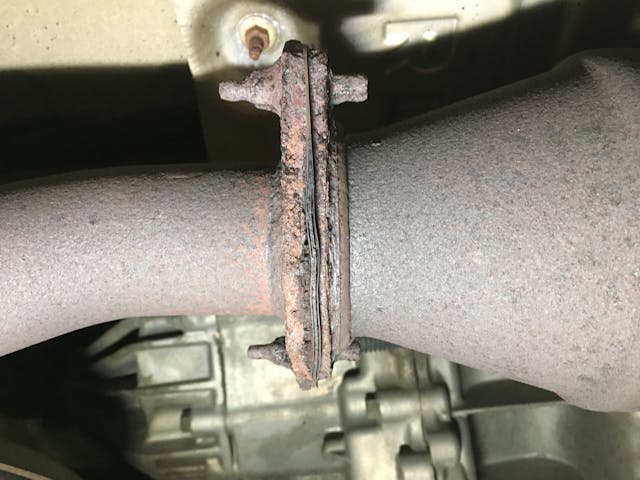 rusted out exhaust repair flange connection