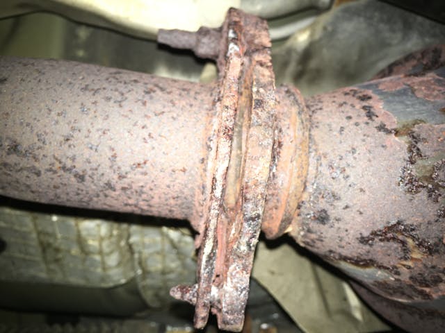 rusted out exhaust repair bad flanges