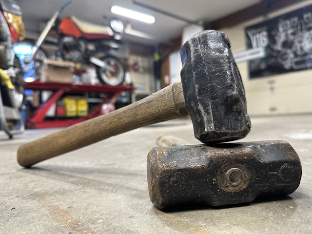 Hammers on garage floor