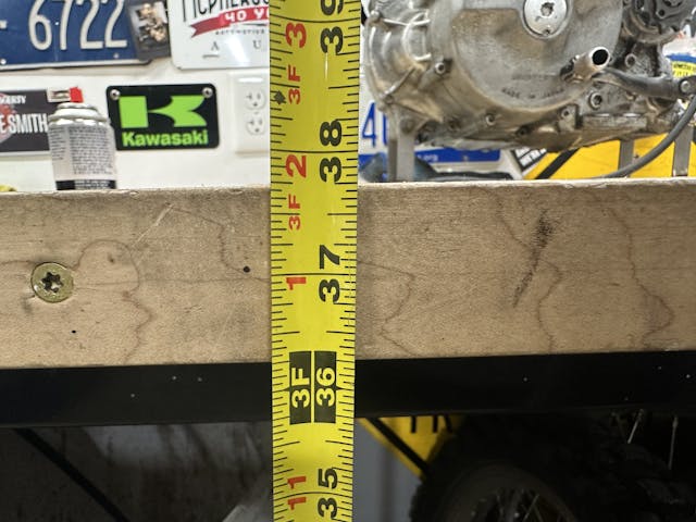 Workbench height in Kyle's Garage